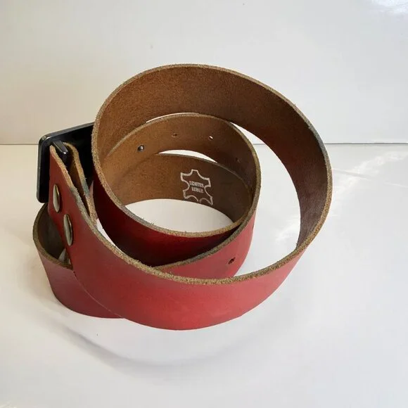 Bebelt Germany Leather Belt Size 36 – Graphic Buckle – Genuine Leather - Picture 11 of 11